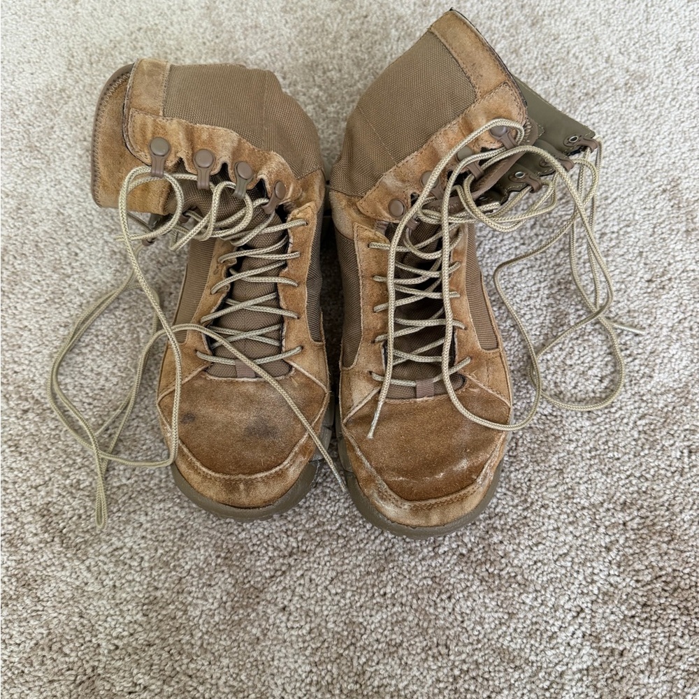 Brown Suede Tactical Lace-Up Boots